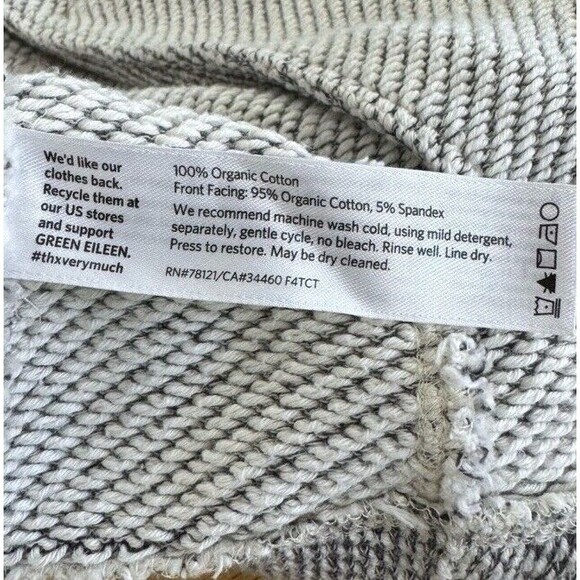 EILEEN FISHER Organic Cotton Terry Moto Jacket Zip Front Gray Ash Chic Biker XXS - Picture 5 of 10